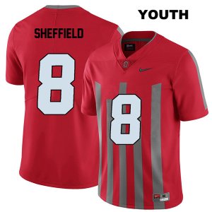 Youth NCAA Ohio State Buckeyes Kendall Sheffield #8 College Stitched Elite Authentic Nike Red Football Jersey KY20M64QP